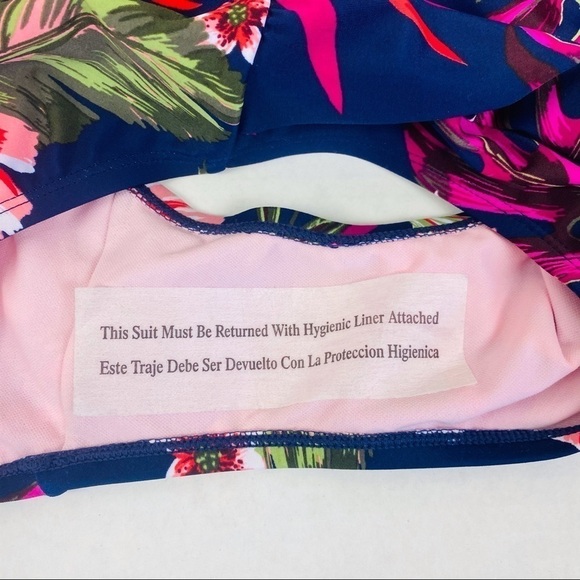 Kona Sol Hawaiian Floral Cut Out Neckline Swim Suit Size 16W - Picture 7 of 8